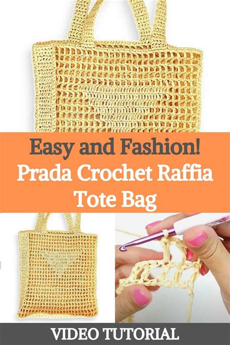 sac prada crochet|Easy Prada Crochet Raffia Tote Bag Tutorial, Crochet Bag, Net Bag.